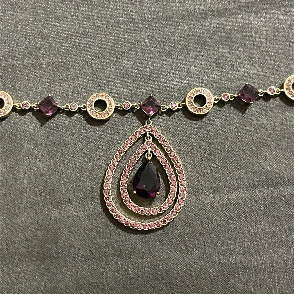 Avon gold tone purple/pink necklace, selected by Paula Abdul